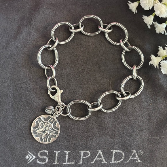 Silpada Angel Watch Over Me Sterling Silver Oxidized Bracelet B1959 - Picture 13 of 16